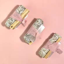 Load image into Gallery viewer, White Sage Protection Bundle with Selenite and Palo Santo

