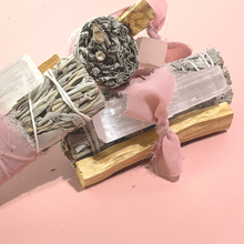 Load image into Gallery viewer, White Sage Protection Bundle with Selenite and Palo Santo
