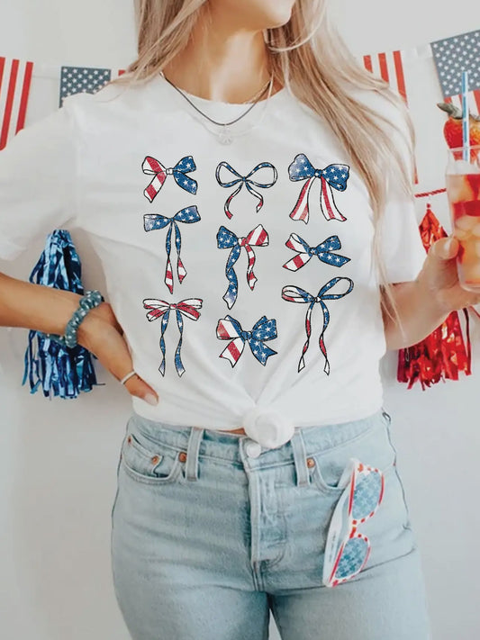 American Flag Coquette Bows T-shirt